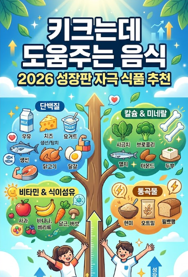 키크는데 도움주는 음식 2026 성장판 자극 식품 추천